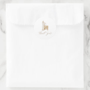 Rond Sticker Neutral Boho Baby Brunch