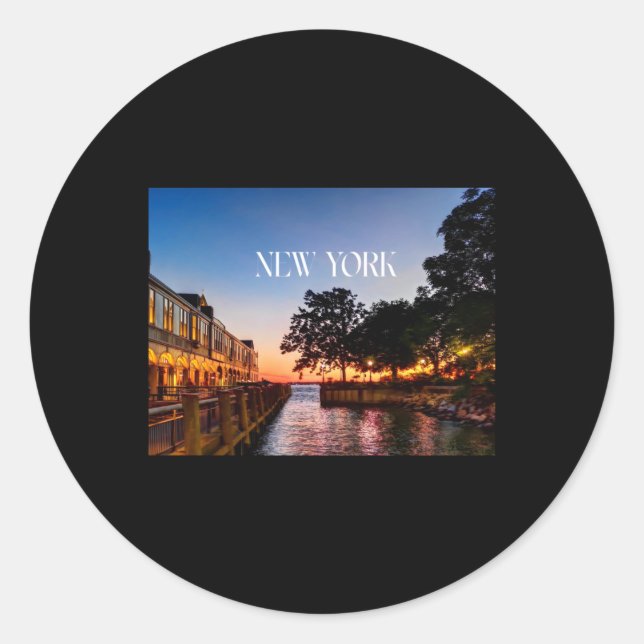 Rond Sticker New York Summer Nights (Devant)