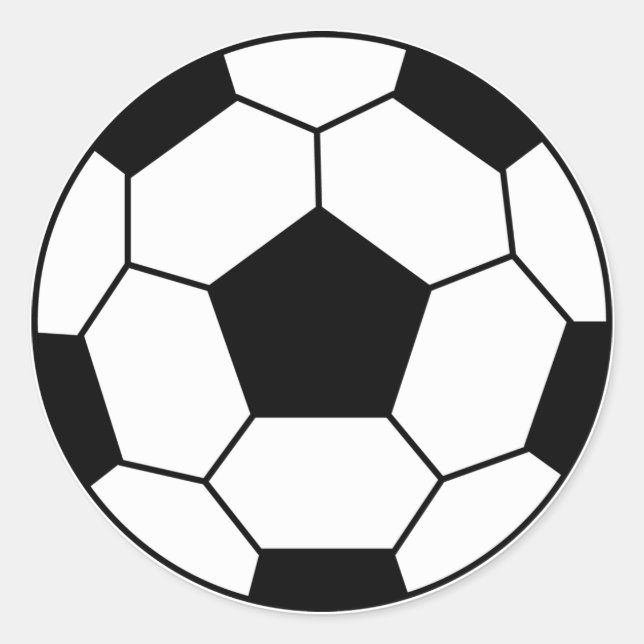 Rond Sticker noir balle de football (Devant)