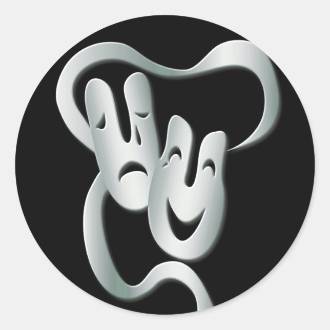 Rond Sticker noir blanc (Devant)