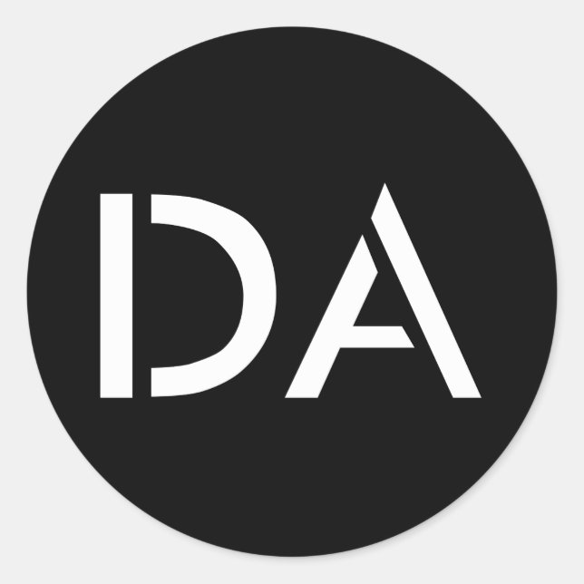 Rond Sticker noir classique DA (Devant)