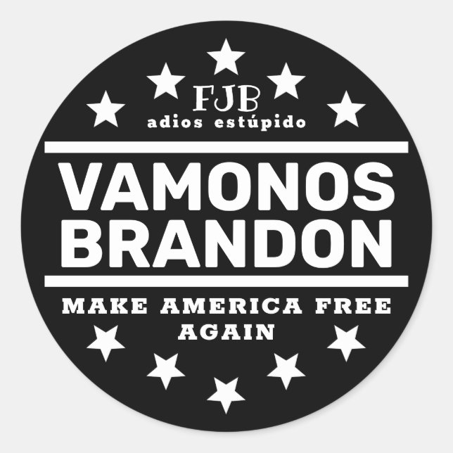 Rond Sticker noir classique Vamonos Brandon II (Devant)