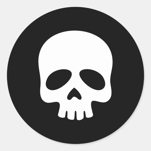 Rond Sticker noir crâne (Devant)