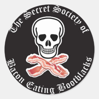 Rond Sticker noir de la société secrète de bacon à mang