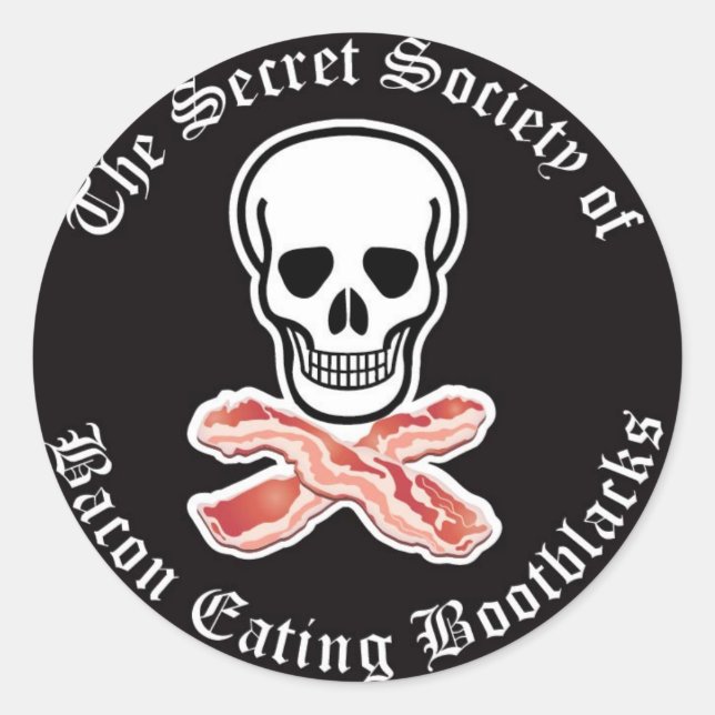 Rond Sticker noir de la société secrète de bacon à mang (Devant)