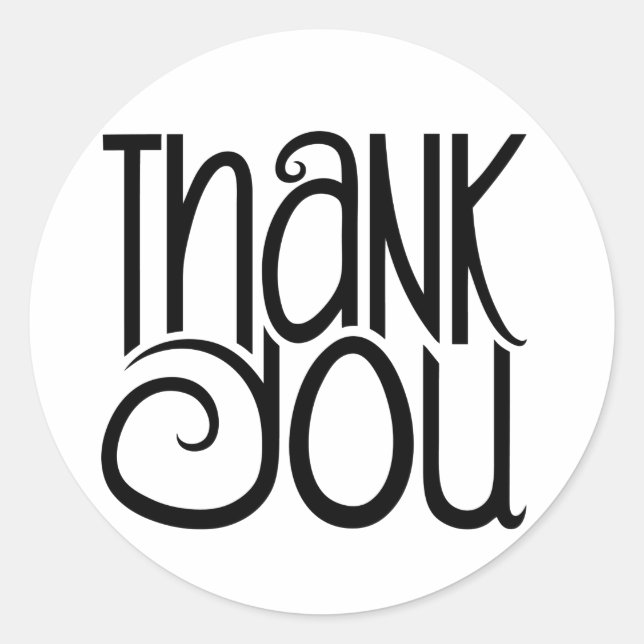 Rond Sticker noir Merci (Devant)