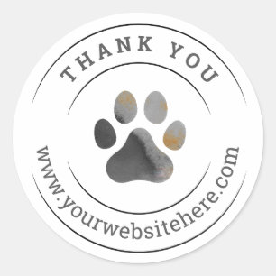 Rond Sticker noir Merci Chien Petite Entreprise