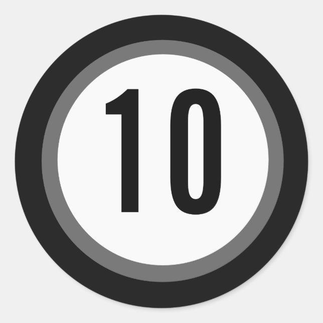 Rond Sticker numérique noir (Devant)