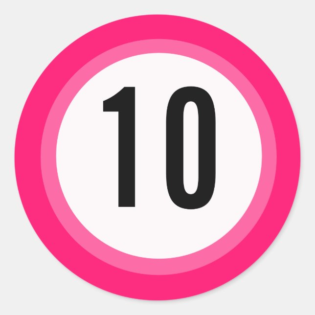 Rond Sticker numérique rose (Devant)