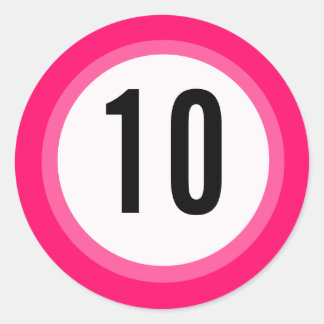 Rond Sticker numérique rose