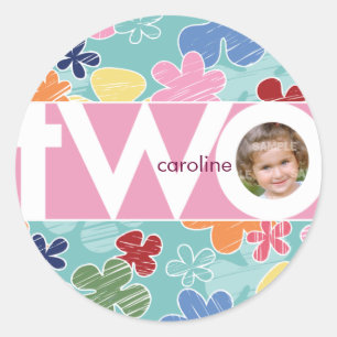 Rond Sticker numéro deux des fleurs croquantes