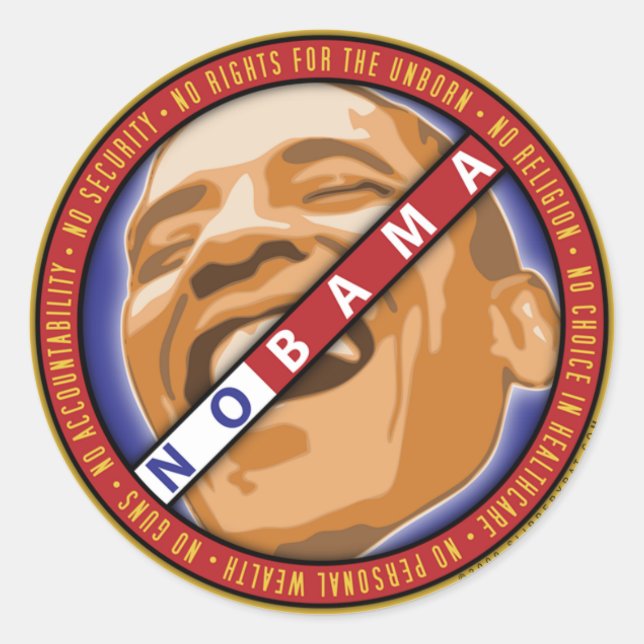 Rond Sticker Obama "Nobama" (Devant)