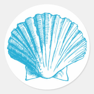 Rond Sticker Ocean Blue Sea Shell
