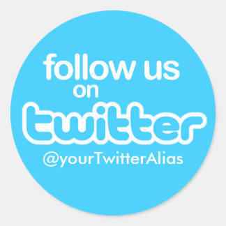 Rond Sticker officiel "Suivez-nous sur Twitter"