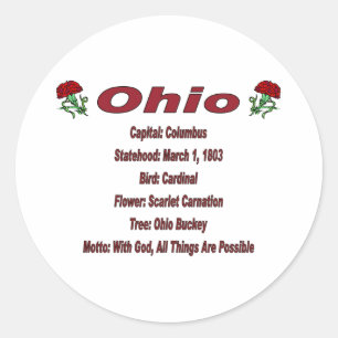 Rond Sticker Ohio State Info
