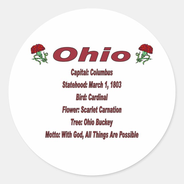 Rond Sticker Ohio State Info (Devant)