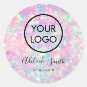 Rond Sticker opal violet brillant