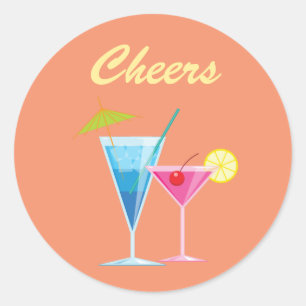 Rond Sticker Orange Summer Mariage