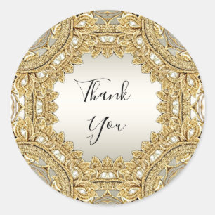 Rond Sticker Ornate Or