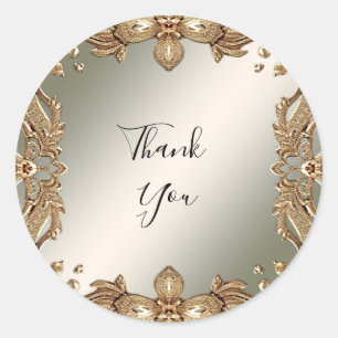 Rond Sticker Ornate Or