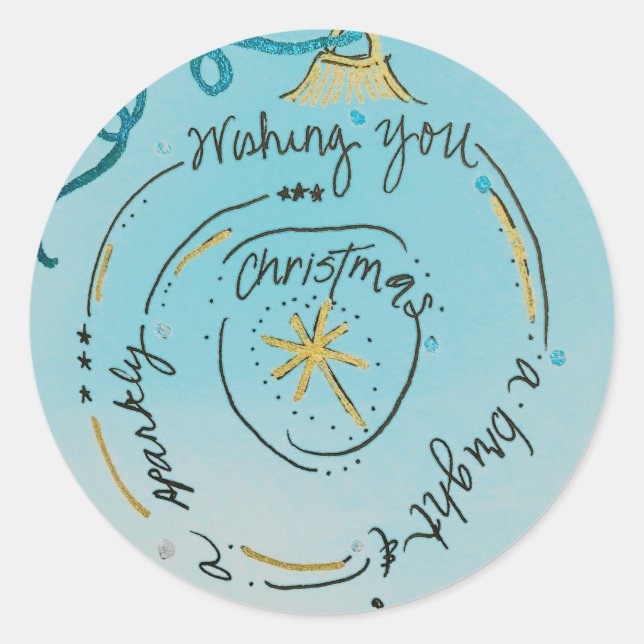 Rond Sticker ornemental de Noël (Devant)