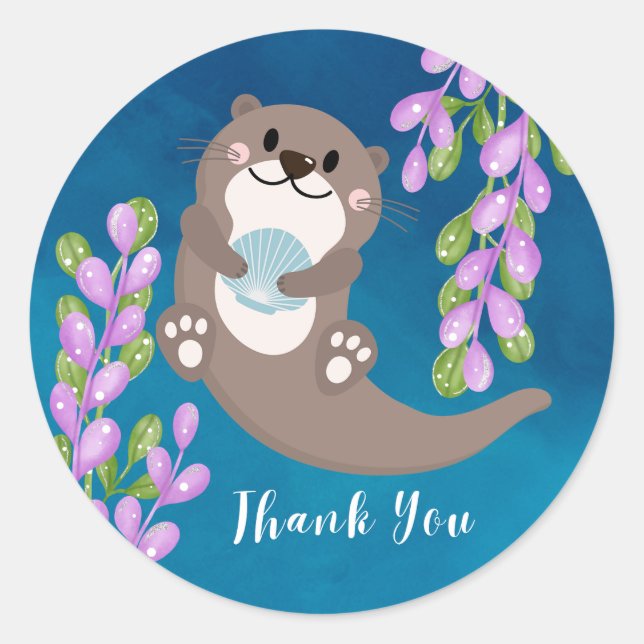 Rond Sticker Otter Merci (Devant)