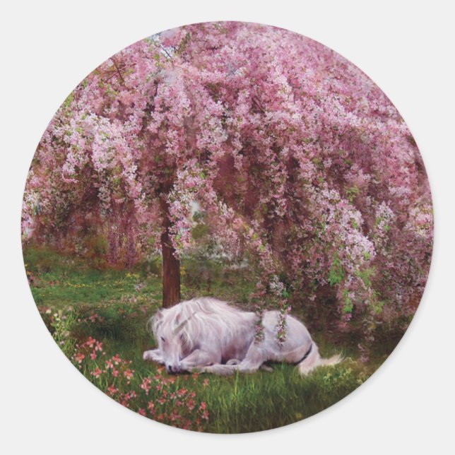 Rond Sticker où les licornes rêvent (Devant)