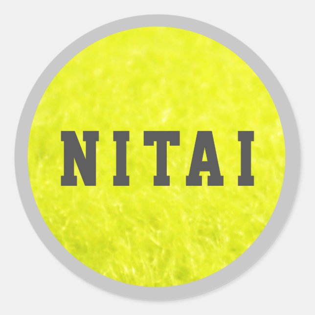 Rond Sticker ou Sceau d'enveloppe de tennis Fuzzies (Devant)