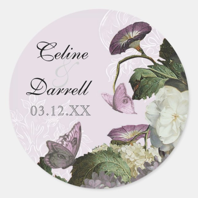 Rond Sticker ou sceau pour Mariage Hydrangea Glory le m (Devant)