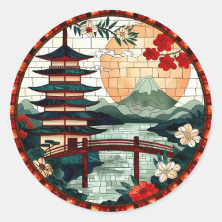 Rond sticker pagode en verre