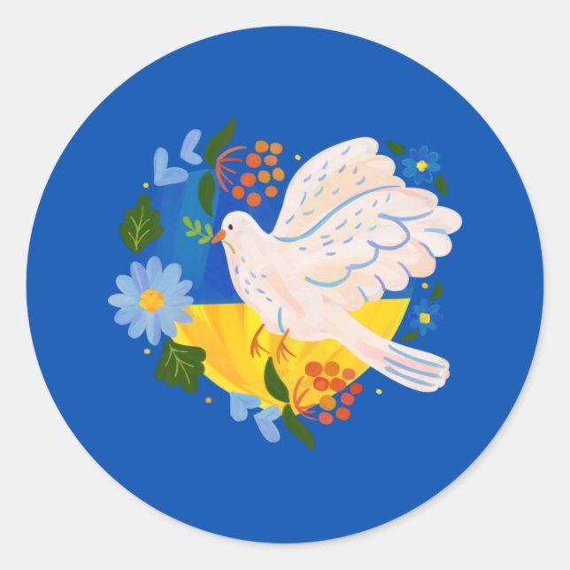 Rond Sticker Paix pour l'Ukraine (Devant)