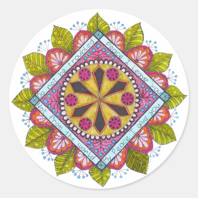 Rond Sticker "Paix que je vous donne" (Devant)