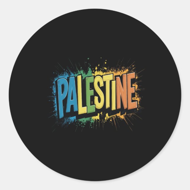 Rond Sticker Palestinien Vit T (Devant)