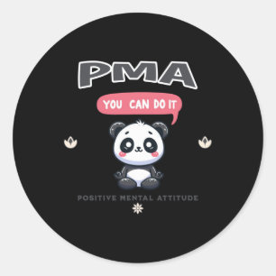 Rond Sticker Panda Attitude Mentale Positive