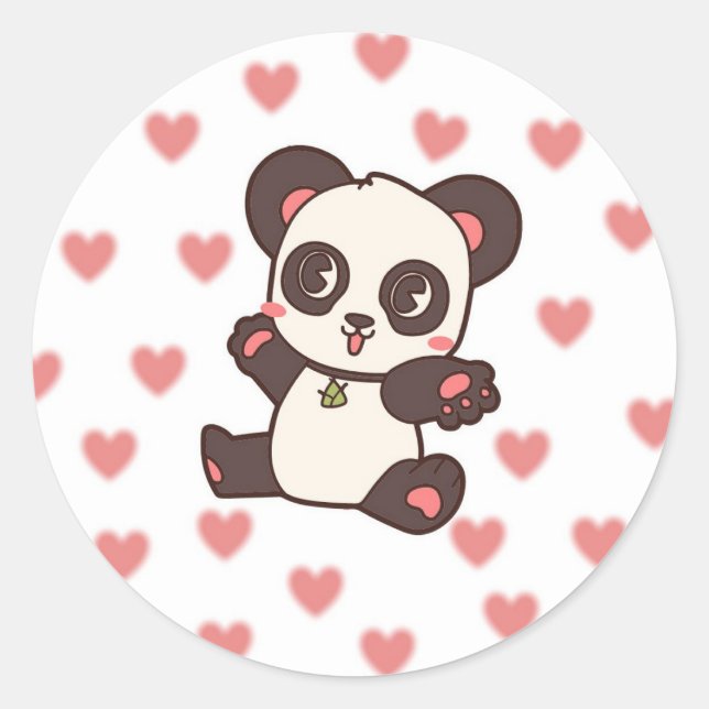 Rond sticker panda Cute (Devant)
