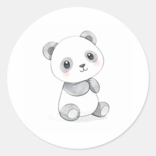 Rond Sticker Panda pour bébé mignon Illustration de l'a