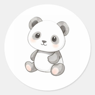 Rond Sticker Panda pour bébé mignon Illustration de l'a