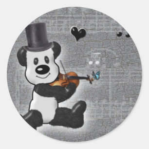 Rond Sticker Panda Round