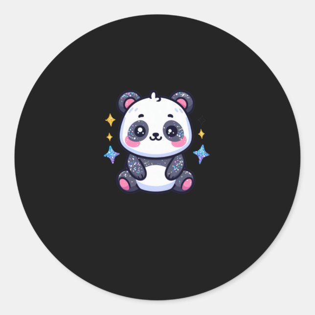 Rond Sticker Panda Un Peu Mignonne (Devant)