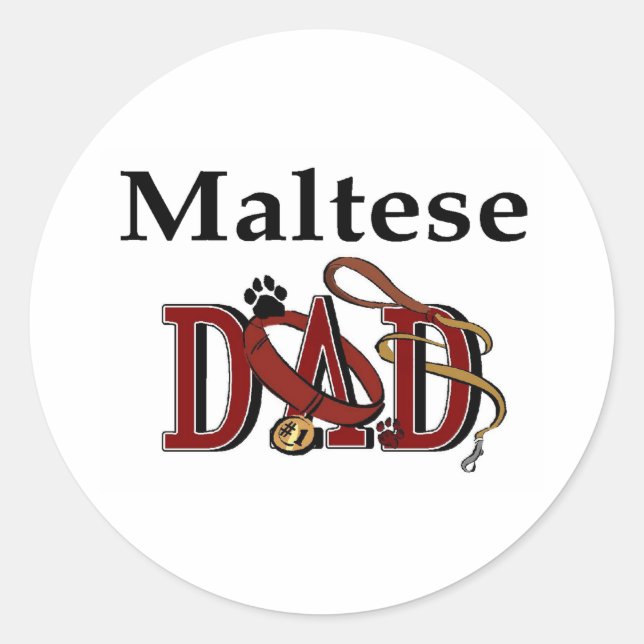 Rond Sticker papa maltais (Devant)