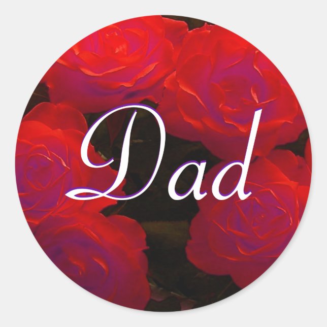 Rond Sticker Papa Red Roses (Devant)