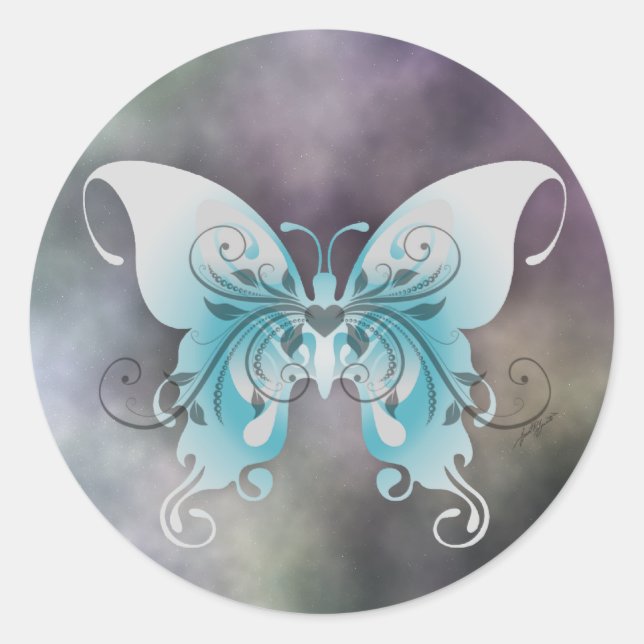 Rond Sticker papillon (Devant)