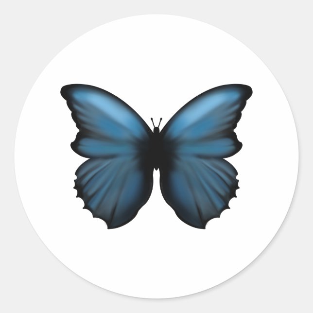 Rond Sticker papillon bleu (Devant)