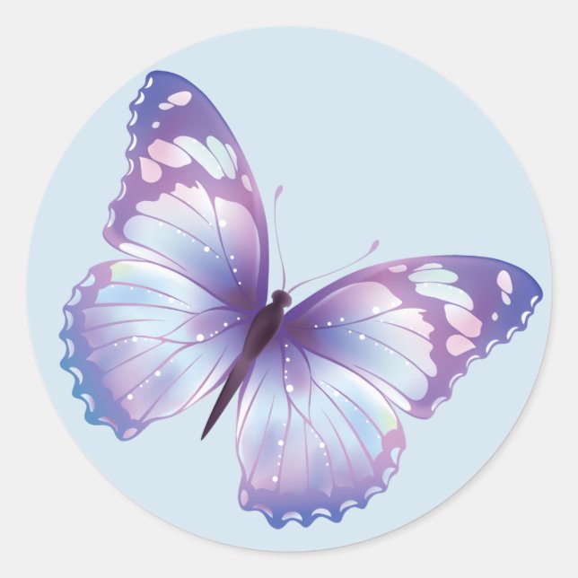 Rond Sticker papillon bleu (Devant)