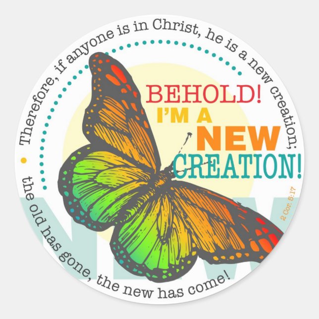 Rond Sticker papillon de nouvelle création (Devant)