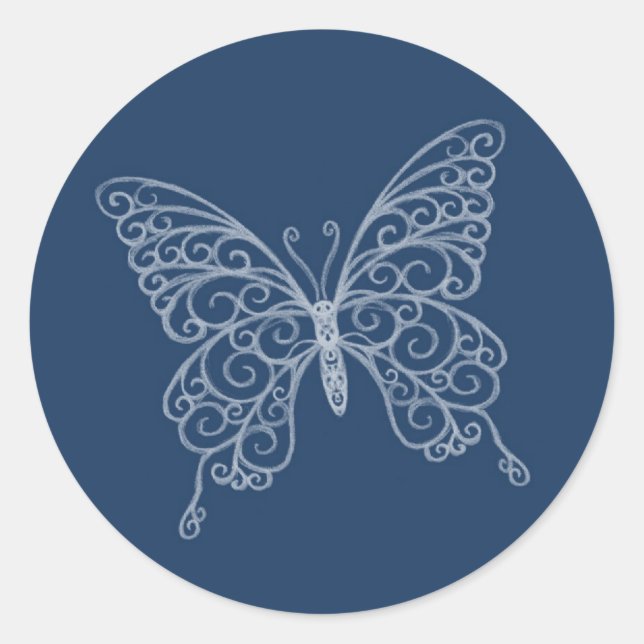 Rond Sticker papillon Filigree (Devant)