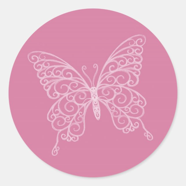 Rond Sticker papillon Filigree (Devant)