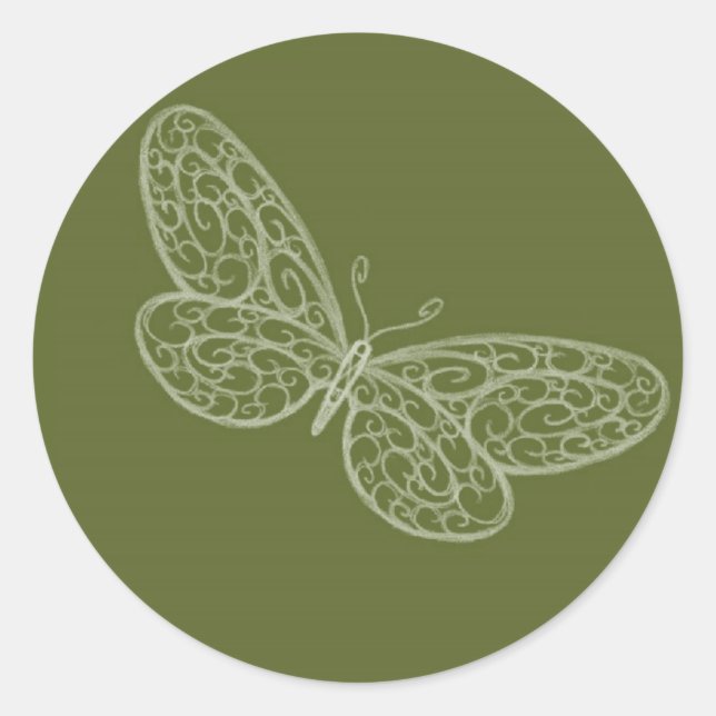 Rond Sticker papillon Filigree (Devant)