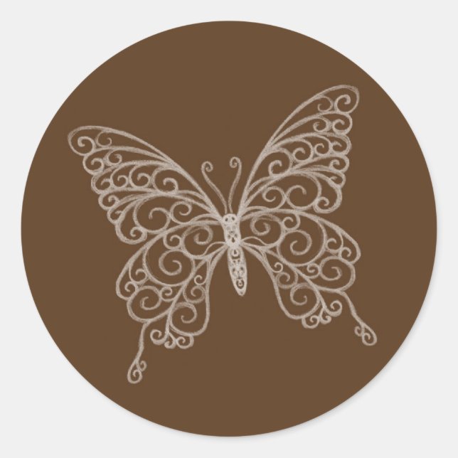 Rond Sticker papillon Filigree (Devant)