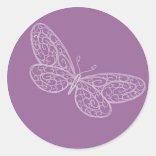 Rond Sticker papillon Filigree
